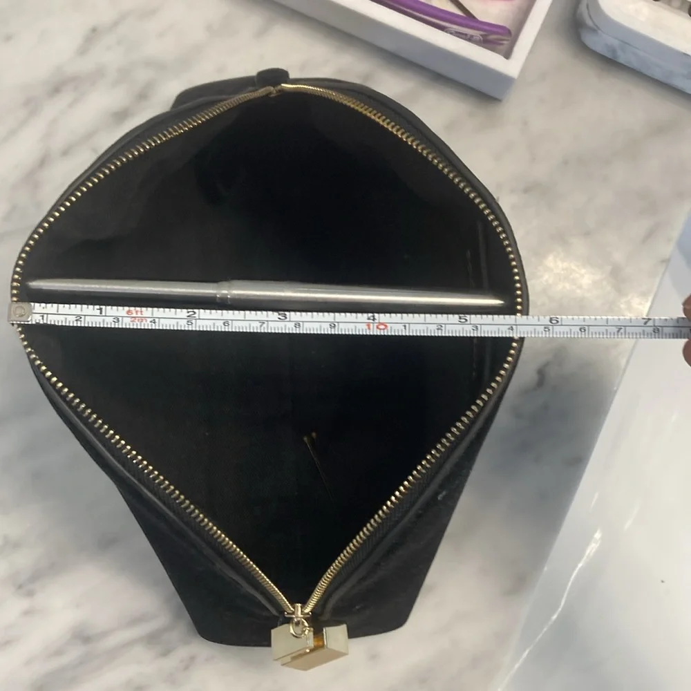Dolce and gabbana black velvet cosmetic bag